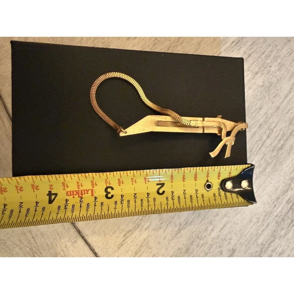 K Monogram Initials Letter  Snake Chain Vintage FOLDING ANSON Tie Bar Clip MCM